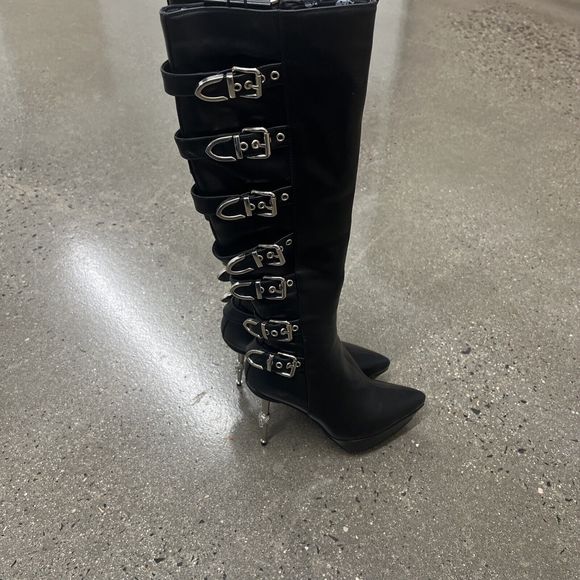 Dolls Kill Gothic Skull Knee-high Boots - Sz 5, New Without Box - Picture 1 of 9